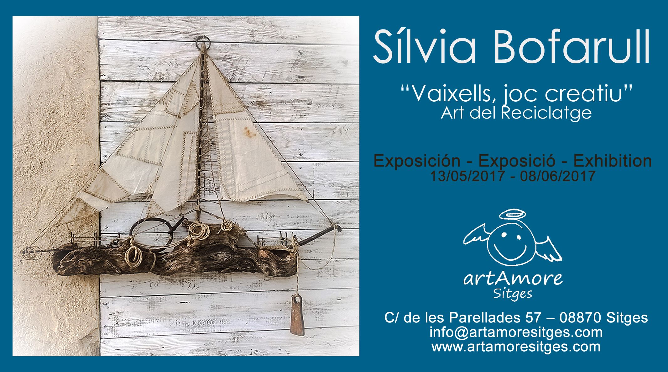 artAmore Sitges, presents the exhibition: “Boats, creative play” Art Recycling, by Sílvia Bofarull.